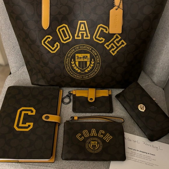 Coach Handbags - Coach Varsity Tote Signature Canvas Bundle